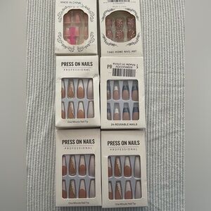 Lot of Assorted False Fake Press On Nails Sets New 7 Sets